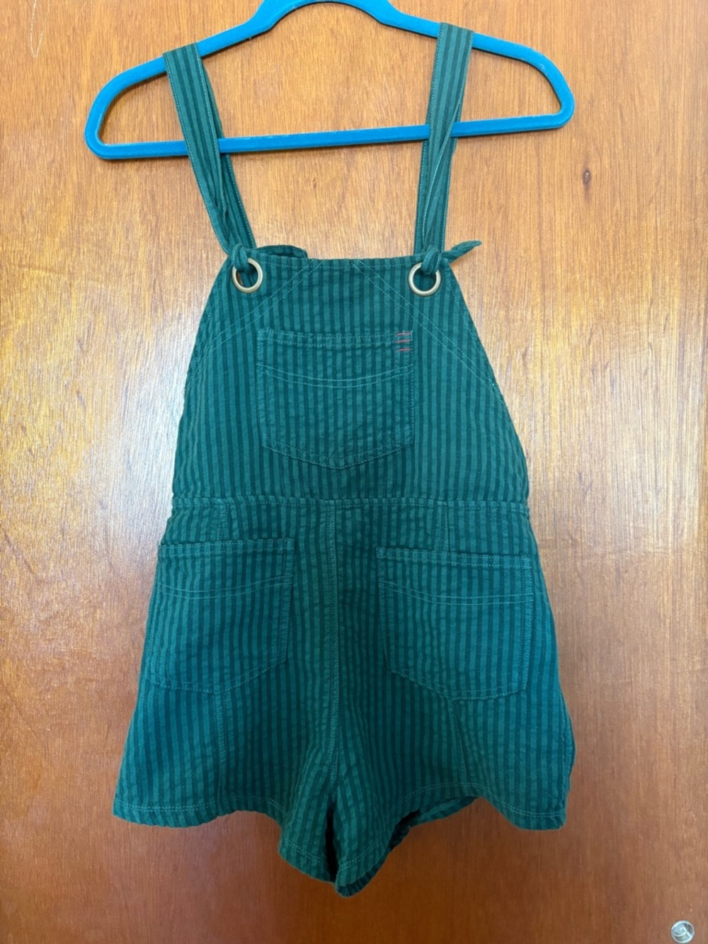 XS BDG Urban Outfitters Green Sadie Linen Blend Dungarees Playsuit Romper - Picture 5 of 16